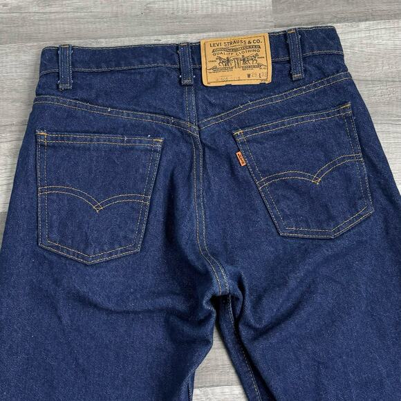 28.5” Waist Vintage Levi’s Jeans 40505 2015 Dark Wash Orange Tab Straight Leg - Picture 4 of 9